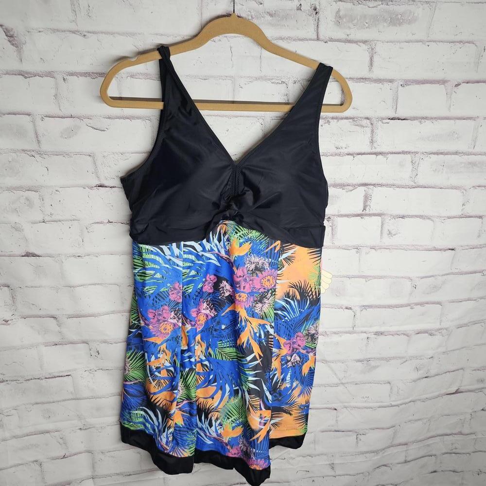NWT Colorful Skirted One Piece Size 18W